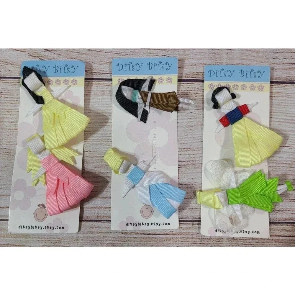 Ditsy Bitsy Princess Boutique Barrette Hair Clips Lot of 6 Cinderella Belle New